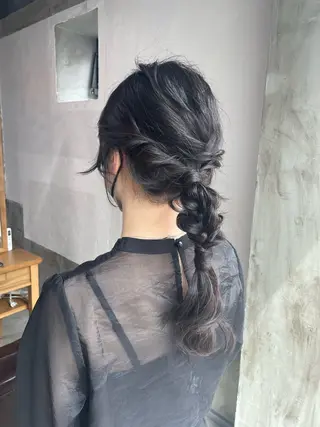 ヘアアレンジ 白髪ぼかし 👒堀江・ヨンスクのヘアスタイル