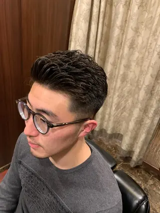 ショート パーマ メンズ ヒロ銀座 バーバーショップ神楽坂所属・ひらお あおとのヘアスタイル