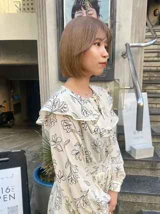 カラー 柔らかストレートと ツヤカラー/和田陽向のヘアスタイル