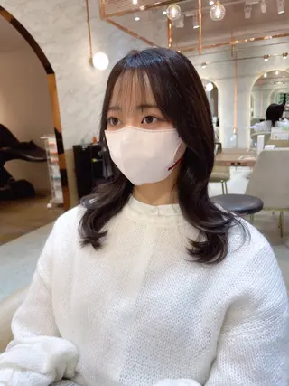 セミロング カラー レイヤー/韓国ヘア 縮毛矯正🫧鈴木颯のヘアスタイル