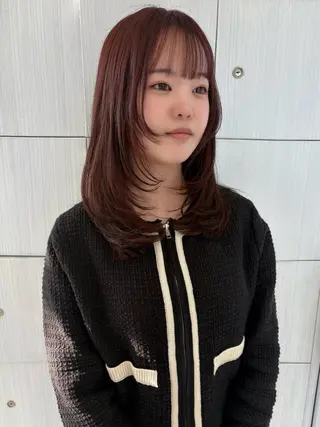 セミロング カラー 盛れる韓国ヘア🩰/ 透明感カラー/華のヘアスタイル