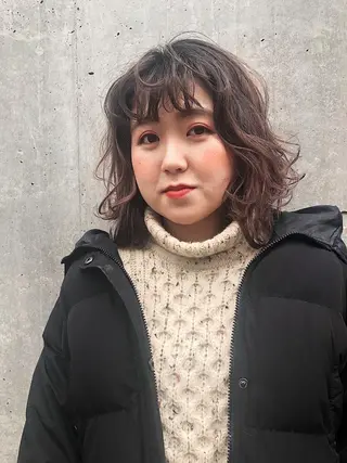 ミディアム ヘアアレンジ 久力琴音''透明感 カラー''アレンジのヘアスタイル