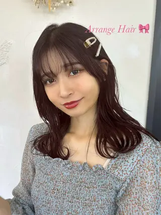 セミロング カラー 藤間 帆乃夏（とうまほのかのヘアスタイル