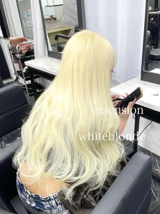 ロング カラー エクステ🩵ブリーチ 韓国ヘア🩵KAEのヘアスタイル