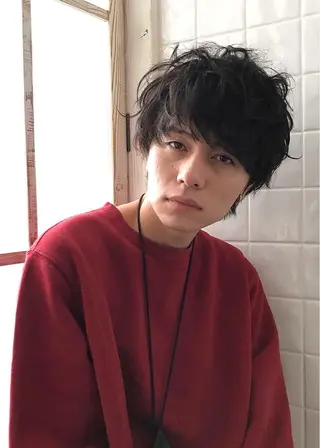 ショート カラー パーマ メンズ メンズサロン💈 吉岡陽【中野】のヘアスタイル