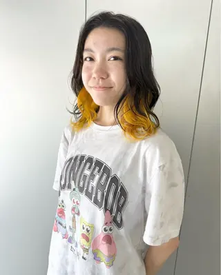 ミディアム カラー 篠崎 佑季のヘアスタイル