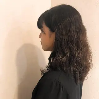 セミロング カラー パーマ bococa りんのヘアスタイル