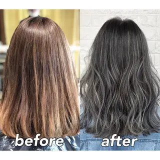 ミディアム カラー KIZU 髪質改善 オカルト怪談のヘアスタイル