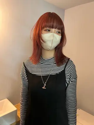 ミディアム カラー カットモデル/ ハイトーン/ゆうあのヘアスタイル