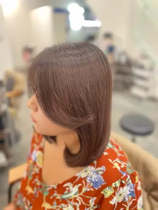 ミディアム カラー ヘアアレンジ ナチュラル🌿垢抜け 福澤ゆきあのヘアスタイル