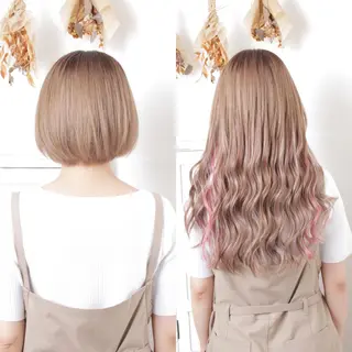 ショート カラー パーマ ヘアアレンジ 推し活専用 【派手髪】飯野ゆかりのヘアスタイル