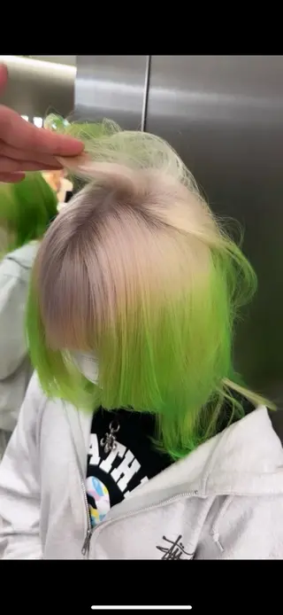 ミディアム カラー salowin iori原宿B1店所属・ハイトーン/髪質改善 原宿𝑺𝑬𝑵𝑨のヘアスタイル