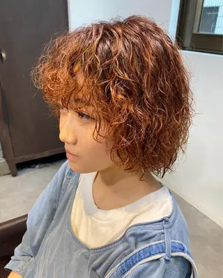 ショート カラー パーマ spooopy所属・🕊大垣 めぐみ🕊のヘアスタイル