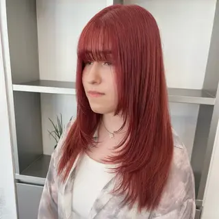 ミディアム カラー 🍒暖色✖️レイヤー ／Haruna🍒のヘアスタイル