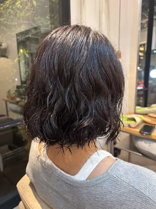 ショート カラー パーマ 圧倒的透明感カラー 福島駅/りなのヘアスタイル