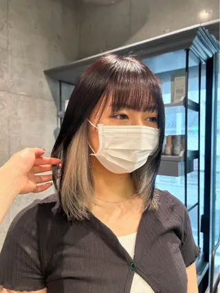 ミディアム カラー 艶カラー💙/狩野 遥のヘアスタイル