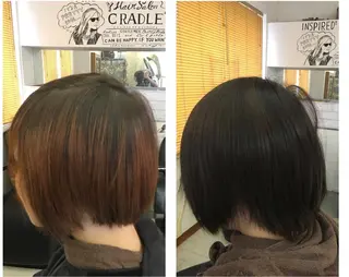 ミディアム カラー CRADLE Takeuchiのヘアスタイル