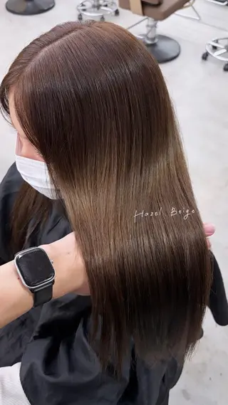 ロング カラー ヘアアレンジ 🤎透け感ベージュ 🤎韓国ヘア たくとのヘアスタイル