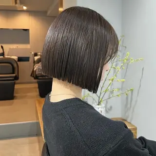 ショート カラー akane/ボブ /オリーブ/ブラウンのヘアスタイル