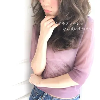 ロング カラー ◆感動口コミ/最小顔 理論カット◆森口 峻のヘアスタイル