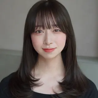 セミロング カラー レイヤーカット/ くびれヘア佐藤大空のヘアスタイル