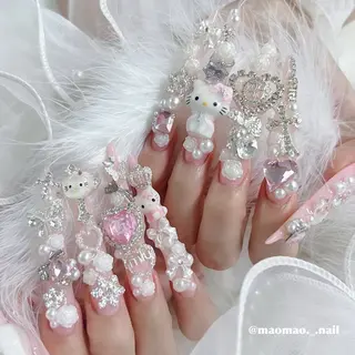 ネイル 🎀mao・スカルプ 姫系デザイン🪽のネイルデザイン