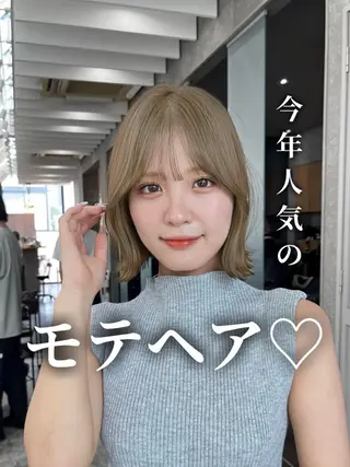 ミディアム ハイトーン特化🤍/ ハルナのヘアスタイル