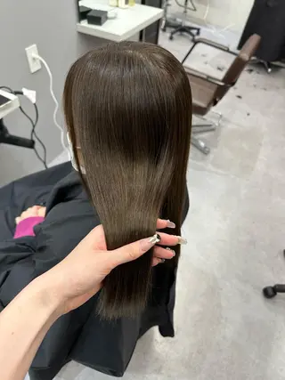 ロング 韓国風✨髪質改善✨ 縮毛矯正✨松浦知奈美のヘアスタイル