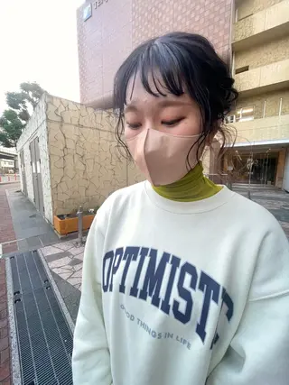 ショート カラー ヘアアレンジ ホンダリサコ 透明感カラー/ボブのヘアスタイル