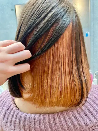 ミディアム カラー カコ/レイヤーカット ヘアアレンジのヘアスタイル