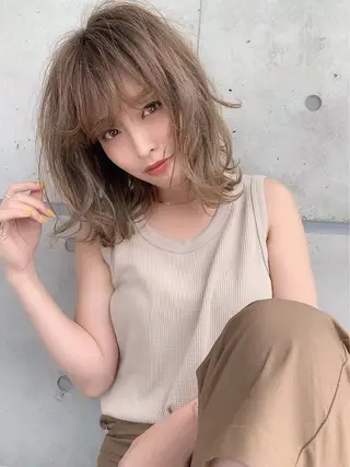 ミディアム 🦋韓国風カラー🦋 こうせい原宿のヘアスタイル