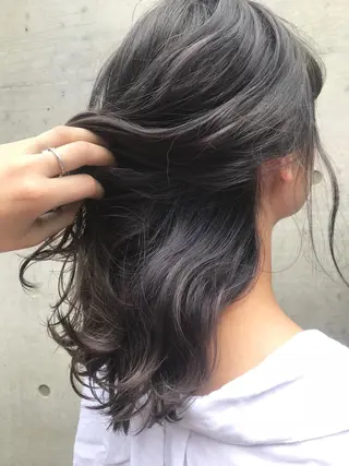 セミロング カラー a-o横浜所属・色落ちまでキレイに! !女性サロンのヘアスタイル