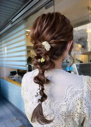 ミディアム ヘアアレンジ カワシマ セイカのヘアスタイル