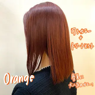 ミディアム カラー 暖色艶color / ボブ🦩Rioのヘアスタイル