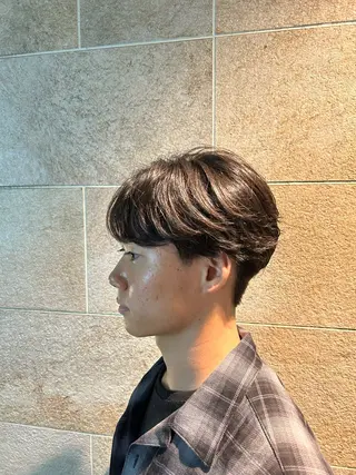 ミディアム カラー パーマ メンズ 池田 海斗のヘアスタイル