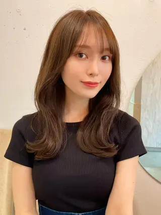 セミロング カラー 韓国ヘア🤍顔周り/ 髪質改善✨/林遼一郎のヘアスタイル