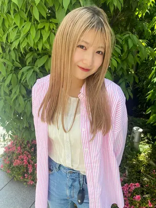 セミロング カラー 💗💗韓国レイヤー yu-ki💗💗のヘアスタイル