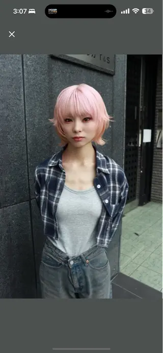 ショート カラー 色落ちまで2度綺麗な ハイトーン⭐️ヨシキのヘアスタイル