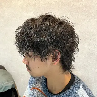 ショート カラー パーマ ヘアアレンジ メンズ 仕上がり満足度No. 1🔥BLUCK🔥のヘアスタイル