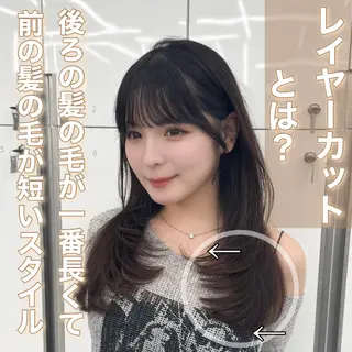 ミディアム カラー ヘアアレンジ 最小顔周り レイヤー特化/こうきのヘアスタイル