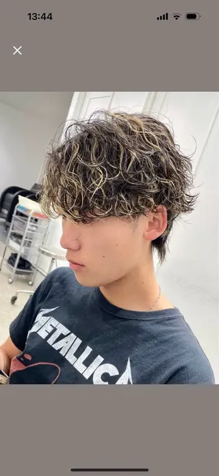 ショート カラー パーマ メンズ 🌀toa/波巻き✨ /メンズパーマ／栄のヘアスタイル