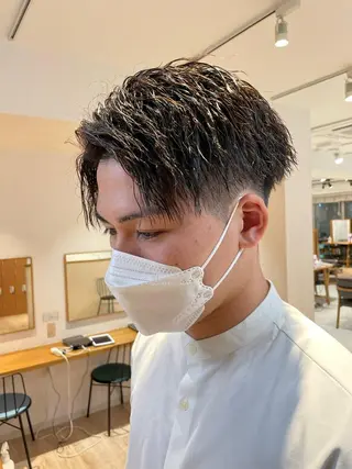 ショート パーマ メンズ レイヤー/韓国ヘア /顔周り/大久保貴之のヘアスタイル