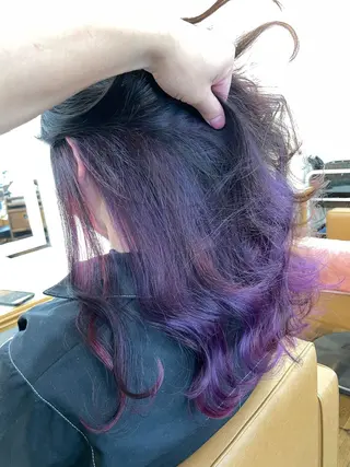 セミロング ブリーチ毛矯正.髪質 改善.髪にドラマをのヘアスタイル