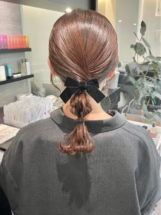 ミディアム ヘアアレンジ ダブルカラー🫐 /まゆ🎀のヘアスタイル