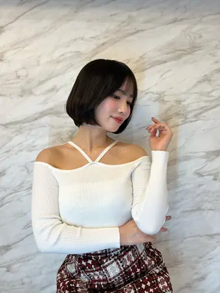 ミディアム 韓国🇰🇷ボブ 🧡巻ける縮毛/せんのヘアスタイル