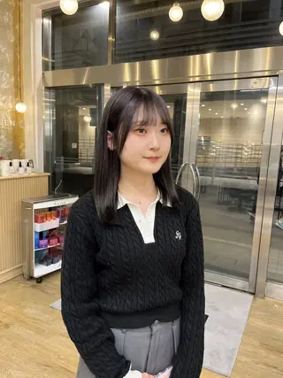 カラー ニュアンスパーマ 曲がる縮毛矯正　爲石のヘアスタイル