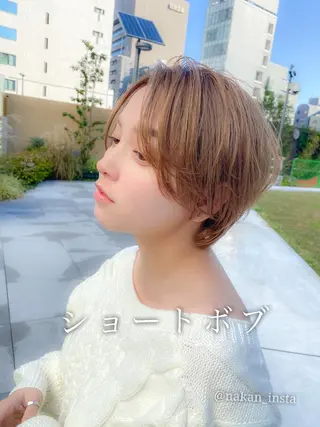 ショート カラー 顔周りレイヤー/ボブ 銀座✨中野まさひろのヘアスタイル