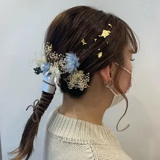 セミロング ヘアアレンジ まろやかカラー🤎 みなとまほのヘアスタイル