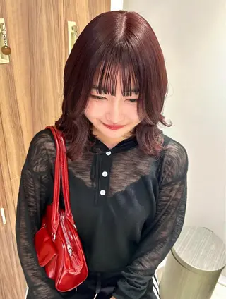 ミディアム カラー 長田 有加のヘアスタイル