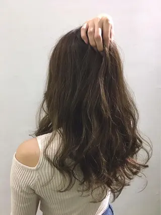 セミロング カラー brace今里店店長 加井直樹のヘアスタイル